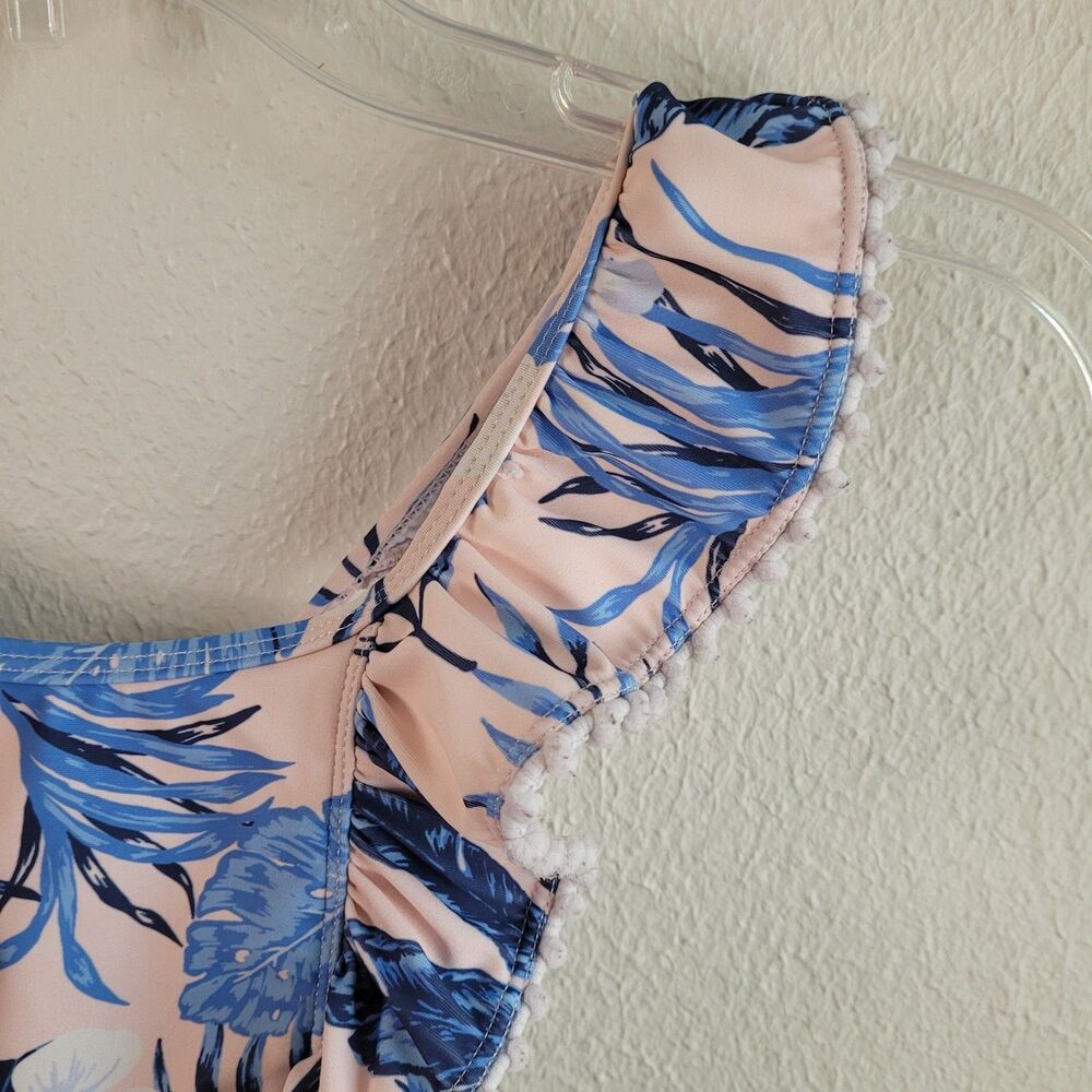 Tommy Bahama Swimsuit One Piece Girls Size 4T Pink Blue Ruffles Bathing Suit - Picture 10 of 16
